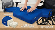 FOAMSUPA Memory Foam Wheelchair & Chair Seat Cushion 4" Thick