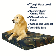 FOAMSUPA Waterproof Dog Bed – 2" Thickness, Heavy Duty Pet Mattress