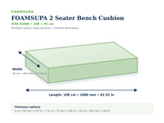 FOAMSUPA 2 Seater Water-Resistant Garden Bench Cushion — 108 × 45 cm