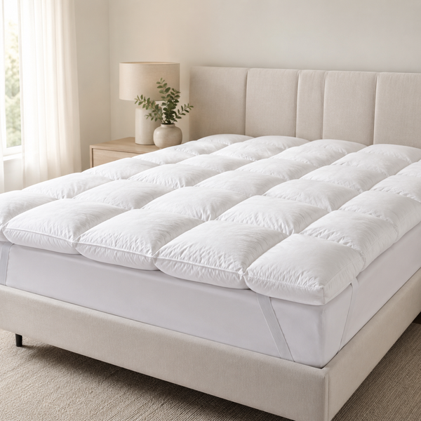 FOAMSUPA luxury 10cm quilted mattress topper fitted to a bed