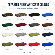 FOAMSUPA Water-Resistant Large Garden Cushion Pad — 120 × 60 × 5 cm