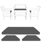 FOAMSUPA Replacement 3-Piece Rattan Chair Cushion Set – image 4
