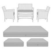 FOAMSUPA Replacement 3-Piece Rattan Chair Cushion Set