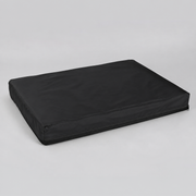 Black water-resistant replacement dog-bed cover with side zip