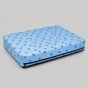 Sky-blue paw-print water-resistant replacement dog-bed cover with side zip