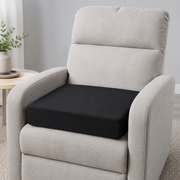 Black firm foam recliner chair cushion, 20 × 20 × 4 inches