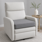 Grey firm foam recliner chair cushion, 20 × 20 × 4 inches