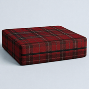 FOAMSUPA 10cm water-resistant rattan chair cushion in Red Check