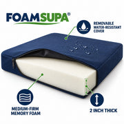 FOAMSUPA 2 inch memory foam cushion construction and side profile