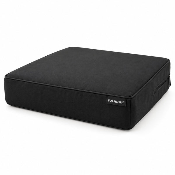 FOAMSUPA 4 inch memory foam seat cushion in Black