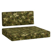 FOAMSUPA Euro pallet seat and back cushion set in Army Camouflage