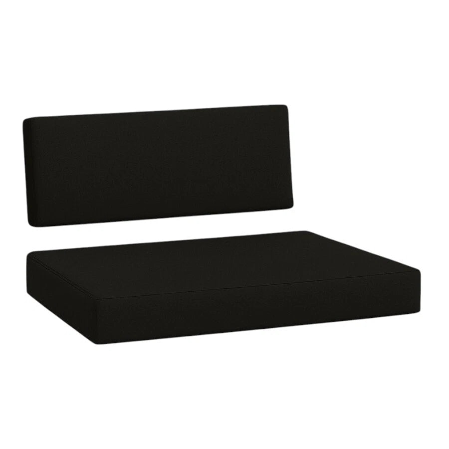 FOAMSUPA Euro pallet seat and back cushion set in Black