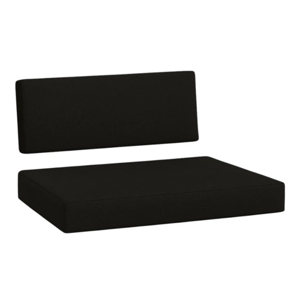 FOAMSUPA Euro pallet seat and back cushion set in Black
