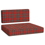 FOAMSUPA Euro pallet seat and back cushion set in Red Check