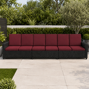 FOAMSUPA 12 or 16 piece rattan garden cushion set in Burgundy