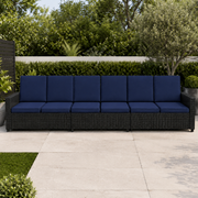 FOAMSUPA 12 or 16 piece rattan garden cushion set in Navy Blue