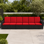FOAMSUPA 12 or 16 piece rattan garden cushion set in Red