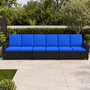 FOAMSUPA 12 or 16 piece rattan garden cushion set in Royal Blue