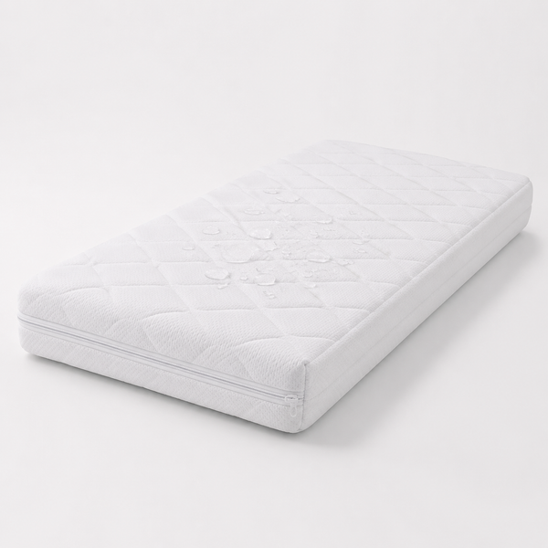 FOAMSUPA baby cot mattress with water-resistant zipped quilted cover