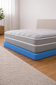 Blue firm foam under-mattress height booster sheet