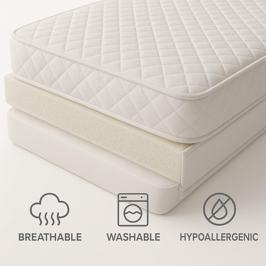 FOAMSUPA Eco Fibre Quilted Baby Mattress – Breathable, Firm, Hypoallergenic